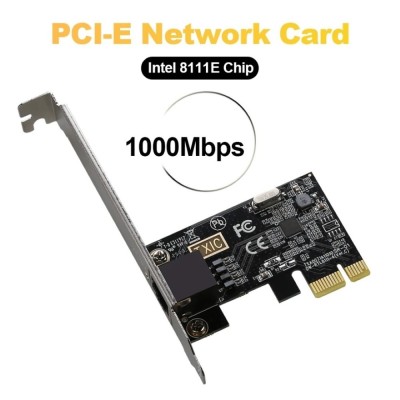 Placă de rețea PCI Express, PCIe Gigabit 1000Mbps la RJ45 foto