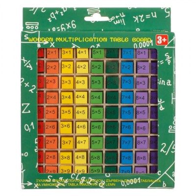 Jucărie Educațională Lemn, Tabla &amp;Icirc;nmulțirii Montessori, Dimensiuni 19x19cm, Multicolor, Recomandat 3+ Ani foto