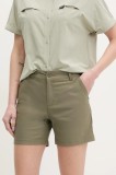 Columbia pantaloni scurți outdoor Leslie Falls culoarea verde, uni, medium waist, 2126061