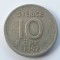 Suedia 10 &ouml;re 1957 argint