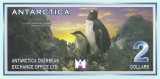 ANTARCTICA █ bancnota █ 2 Dollars █ 1999 █ UNC █ necirculata █