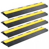 vidaXL Rampe Protectie Cabluri, 4 buc, 2 Canale, Cauciuc, 101.5cm, Galben/Negru, 5T