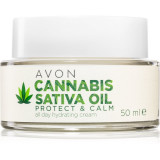 Cumpara ieftin Avon Cannabis Sativa Oil Protect &amp; Calm cremă hidratantă cu ulei de canepa 50 ml