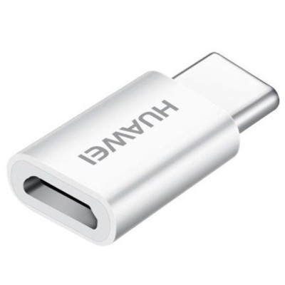 Adaptor Huawei AP52 de la conector microUSB (mama) la conector Type-C (tata) alb foto
