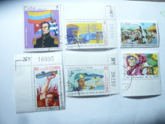 6 Timbre CUBA 1976 si 1983 :Simon Bolivar , aXV si aXXV Aniv. a Revolutiei ,st. foto