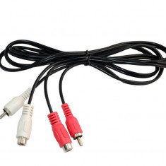 Cablu Audio 2x RCA Tata - Mama, 5 m Lungime - pentru Sistem sau Amplificatoare