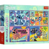 Puzzle Trefl 4X250 Disney Uimitorul Stitch