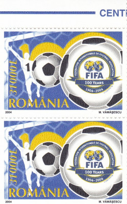 ROMANIA 2004 LP 1647 CENTENARUL FIFA PERECHE SERII MNH foto