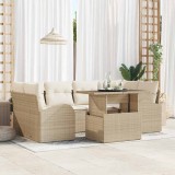 VidaXL Set de canapele pentru grădină 7 pcs Bej 100 x 55 x 73 cm