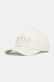 BOSS șapcă de baseball din bumbac culoarea bej, 50544386