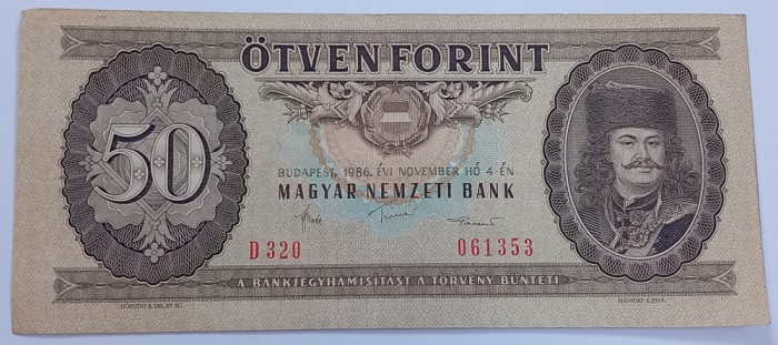 Ungaria, 50 Forint 1986