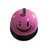 Clopotel Metalic Multifunctional, Cyrax, Roz cu Imprimeu SMILEY FACE, 7.5 x 7.5 x 6.5 cm, Dresaj, Receptie, Restaurante,