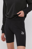 Puma pantaloni scurți 530234 femei, culoarea negru, cu imprimeu, high waist 530234