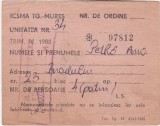 Romania Cartela ICSM I.C.S.M. ALIMENTARE ICSMA Targu Mures 1988