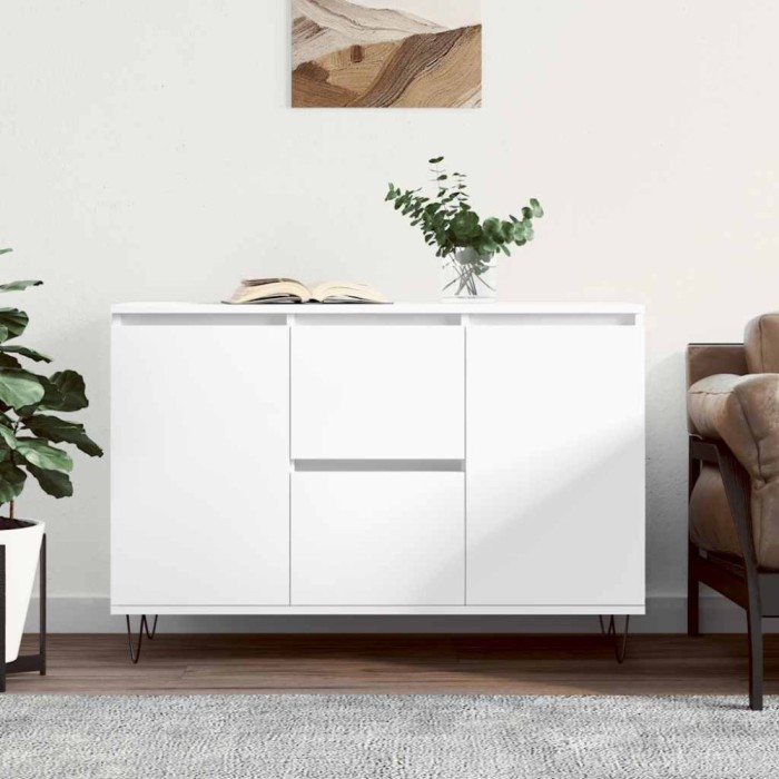 vidaXL Servantă, alb, 101,5x35x70 cm, lemn prelucrat