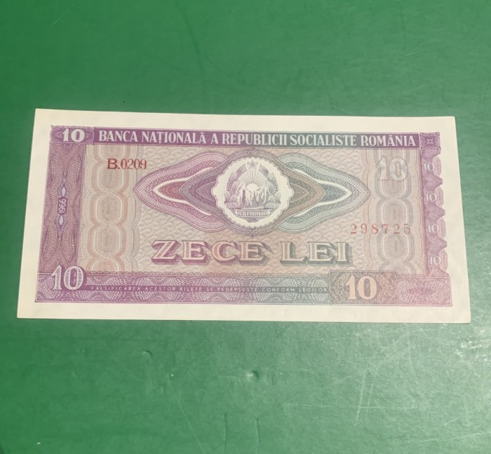 Bancnota 10 lei 1966 RSR necirculată