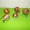LOT format din 5 mici OBIECTE DECORATIVE lucrate din CUPRU , miniaturi (1)