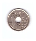 Moneda Spania 25 Pesetas 1997 Melilla, stare foarte buna, curata