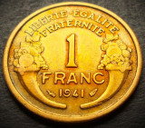 Moneda istorica 1 FRANC - FRANTA, anul 1941 *cod 3986 = excelenta!
