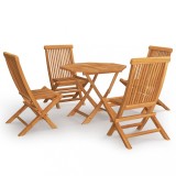 vidaXL Set mobilier de grădină, 5 piese, lemn masiv de tec