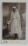 FOTOGRAFIE C.D.V. , STUDIO P. MUNZE , GOBLENZ , TANARA CU ROCHIE DE MIREASA , INCEPUTUL SEC. XX