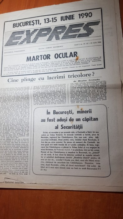 ziarul expres 22-28 iunie 1990-tot ziarul plin cu articole de la mineriada