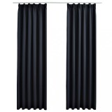 Cumpara ieftin Draperii opace cu carlige, 2 buc., antracit, 140 x 245 cm