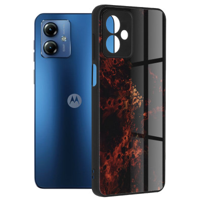 Husa pentru Motorola Moto G14, Techsuit Glaze Series, Red Nebula foto