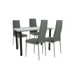 Set de masă Mezza 4+1 gri-gri