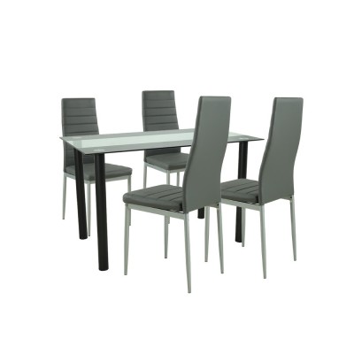 Set de masă Mezza 4+1 gri-gri foto