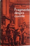 Fragmente despre cuvinte - Toma Pavel, Filosofie