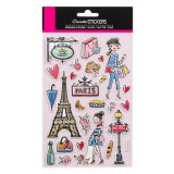 Set Autocolante Decorative Parisiene, 25 Bucăți, Multicolor, 14x25 cm, Oem
