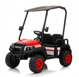 Cumpara ieftin UTV electric pentru 4 copii, Kinderauto Golf-Kart 400W 24V 7Ah, cu roti moi, culoare rosie