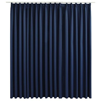 Draperie opaca, albastru, 290 x 245 cm, cu carlige foto