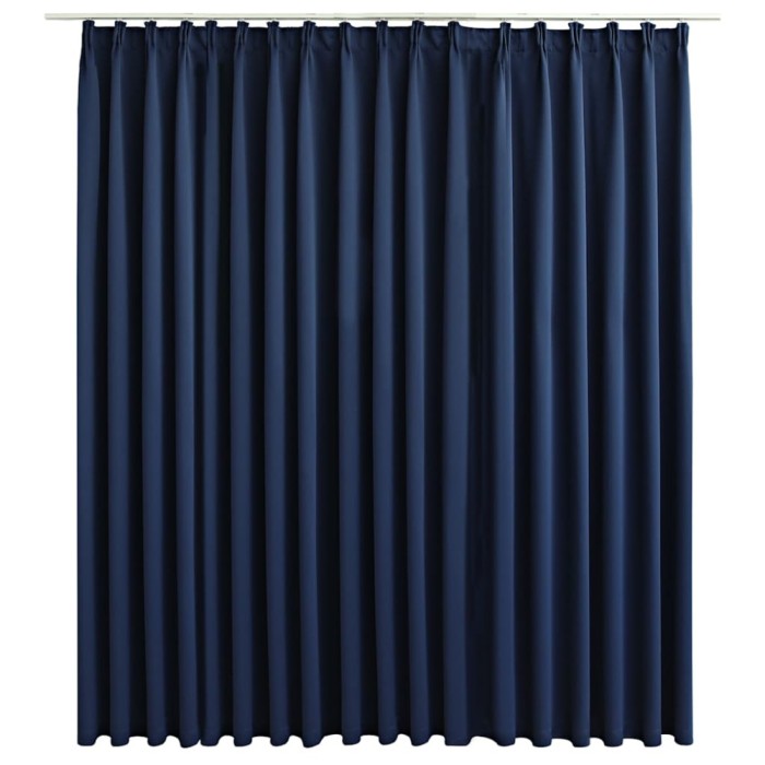 Draperie opaca, albastru, 290 x 245 cm, cu carlige