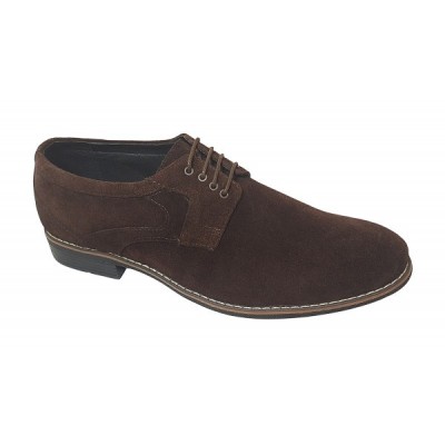 Pantofi barbati casual din piele naturala intoarsa - Marimea 44 Maro - GKR4RM foto
