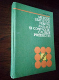 Baron Metode statistice pentru analiza si controlul calitatii productiei