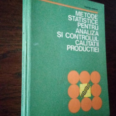 Baron Metode statistice pentru analiza si controlul calitatii productiei