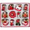 Set Ornamente Brad Craciun Figuri Diverse Lemn 3cm 12 Buc Multicolor