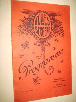 5274-Revista veche Cabaret si Vodevil- Folies Bergere Programme bilet intrare. foto