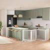 VidaXL Poartă c&acirc;ini pliabilă cu ușă 10 panouri, alb, 800 cm, lemn plop 3155679