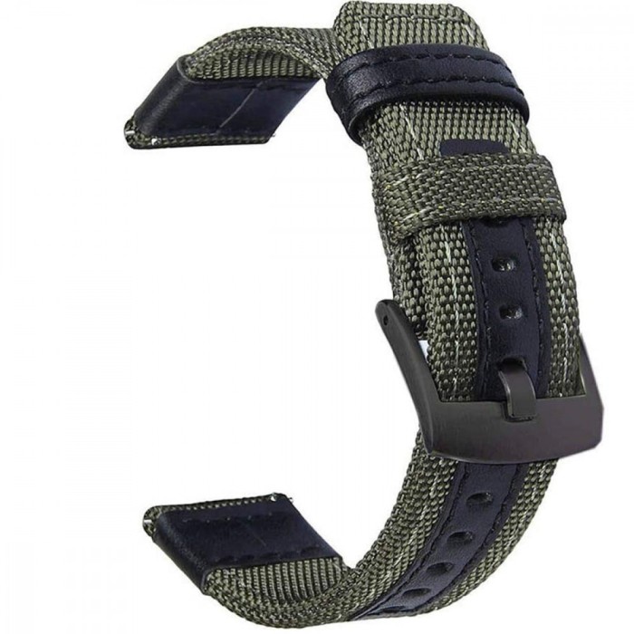 Curea textila, compatibila Huawei Watch Fit 3, adaptor inclus, telescoape Quick Release, Seaweed Green