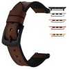 Curea hibrid piele-silicon compatibila cu Apple Watch 10, 46mm, VD Very Dream&reg;,Dark Brown