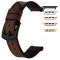 Curea hibrid piele-silicon compatibila cu Apple Watch 10, 46mm, VD Very Dream&reg;,Dark Brown