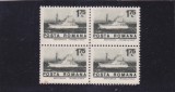 ROMANIA 1974 UZUALE/ NAVE MARITIME, VALOAREA DE 1,75 Lei IN BLOC DE 4, MNH