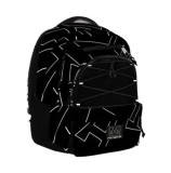 Cumpara ieftin Ghiozdan Mitama, 3 compartimente, design alb cu negru