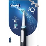 Periuta de dinti electrica Oral-B iO3 cu Tehnologie Magnetica si Micro-Vibratii, Senzor de presiune Smart, 3 moduri, 1 capat, Negru