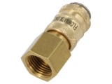 Conector rapid simplu PNEUMAT max. 35bar alamă cu etanșare cauciuc NBR