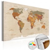 Cumpara ieftin Tablou din plută - Beige Chic [Cork Map] 120x80 cm