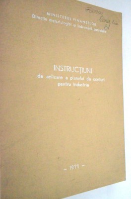 Instructiuni de aplicare a planului de conturi pentru industrie foto